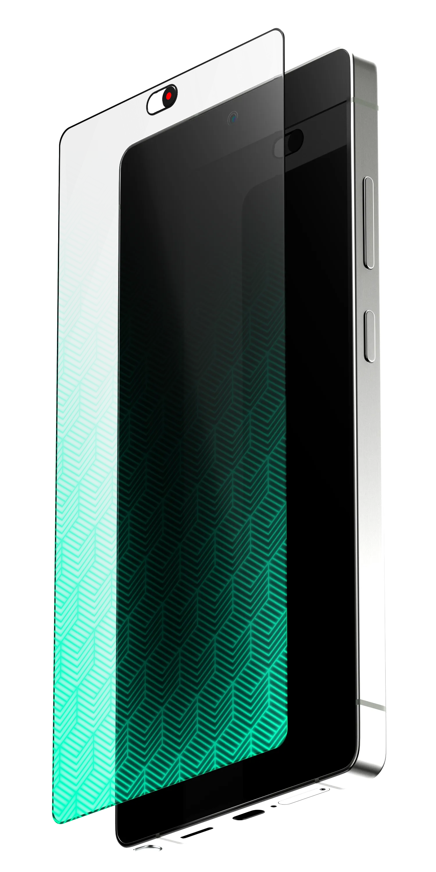 Applying HideCam Glass tempered screen protector with integrated camera blocker on smartphone