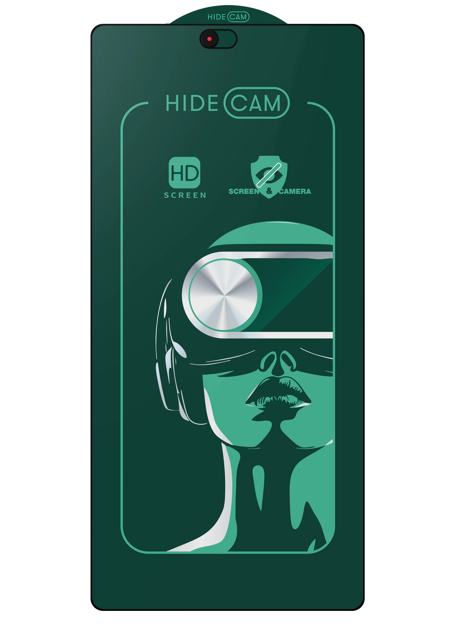 HideCam Glass tempered screen protector for Samsung with integrated camera cover and protector